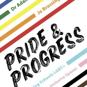 A book cover with rainbow stripes. The title is Pride & Progress